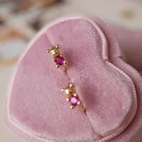 1 Pair 925 Sterling Silver Zircon Bear Earrings main image 3