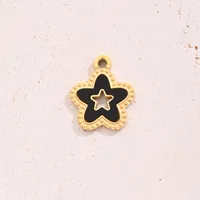 1 Pc/Package 15x12.5mm Hole 1~1.9mm 304 Stainless Steel Shell 18K Gold Plated Star Simple Solid Color Polished Pendant main image 3
