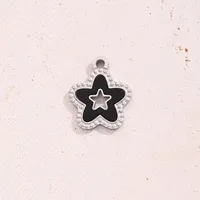 1 Pc/Package 15x12.5mm Hole 1~1.9mm 304 Stainless Steel Shell 18K Gold Plated Star Simple Solid Color Polished Pendant main image 6