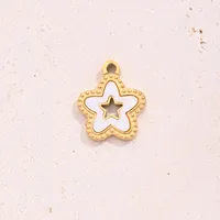 1 Pc/Package 15x12.5mm Hole 1~1.9mm 304 Stainless Steel Shell 18K Gold Plated Star Simple Solid Color Polished Pendant main image 5