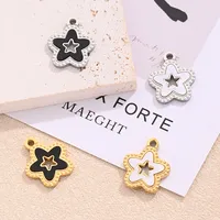 1 Pc/Package 15x12.5mm Hole 1~1.9mm 304 Stainless Steel Shell 18K Gold Plated Star Simple Solid Color Polished Pendant main image 1