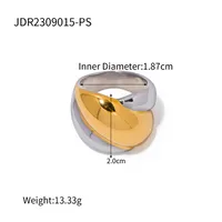 Elegant Lady Geometric 304 Stainless Steel Mixed Metal Plating Women's Rings sku image 4