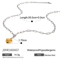 IG Style Heart Shape 304 Stainless Steel Mixed Metal Plating Unisex Pendant Necklace sku image 1