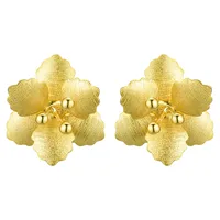 1 Pair 925 Sterling Silver Flower Ear Studs main image 4