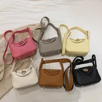 Retro Western Style Children's Bag  New PU Litchi Pattern Mini Portable Crossbody Shoulder Small Square Bag Trendy main image 1