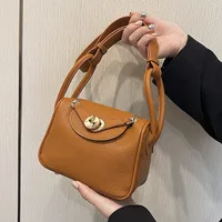 Retro Western Style Children's Bag  New PU Litchi Pattern Mini Portable Crossbody Shoulder Small Square Bag Trendy main image 2