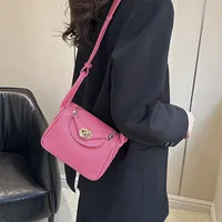 Retro Western Style Children's Bag  New PU Litchi Pattern Mini Portable Crossbody Shoulder Small Square Bag Trendy main image 3