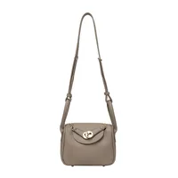 Retro Western Style Children's Bag  New PU Litchi Pattern Mini Portable Crossbody Shoulder Small Square Bag Trendy sku image 2