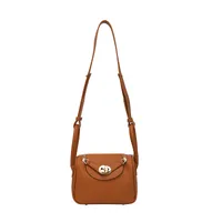 Retro Western Style Children's Bag  New PU Litchi Pattern Mini Portable Crossbody Shoulder Small Square Bag Trendy sku image 5