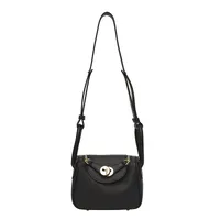 Retro Western Style Children's Bag  New PU Litchi Pattern Mini Portable Crossbody Shoulder Small Square Bag Trendy sku image 6