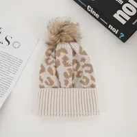 Unisex Casual Preppy Style Streetwear Leopard Eaveless Wool Cap main image 5