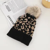 Unisex Casual Preppy Style Streetwear Leopard Eaveless Wool Cap main image 6