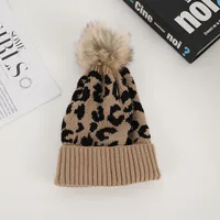 Unisex Casual Preppy Style Streetwear Leopard Eaveless Wool Cap main image 7