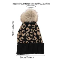 Unisex Casual Preppy Style Streetwear Leopard Eaveless Wool Cap main image 10