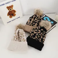 Unisex Casual Preppy Style Streetwear Leopard Eaveless Wool Cap main image 3