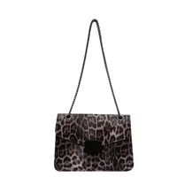 Women's Small Pu Leather Leopard Vintage Style Square Magnetic Buckle Shoulder Bag Crossbody Bag sku image 3