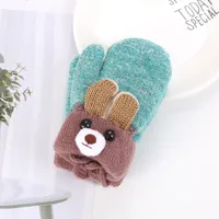0-3 Years Old Children's Gloves Cute Bear Winter Lanyard Outdoor Cold-proof Double-layer Knitted Plush Warm sku image 8