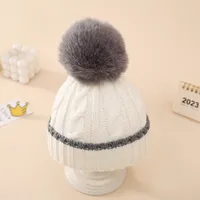 Winter Baby Hat Casual Versatile Baby Boys' Color Matching Knitted Hat Outdoor Cold-proof Wool Hat sku image 4