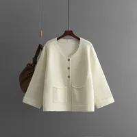 Women's Cardigan Long Sleeve Sweaters & Cardigans Pocket Casual Solid Color main image 2