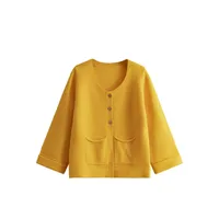 Women's Cardigan Long Sleeve Sweaters & Cardigans Pocket Casual Solid Color main image 3