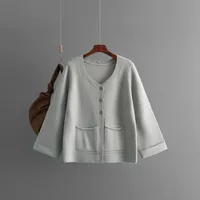 Women's Cardigan Long Sleeve Sweaters & Cardigans Pocket Casual Solid Color sku image 3