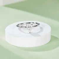 Rhodium Plated 925 Sterling Silver Zircon Water Droplets Rings main image 6