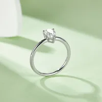 Rhodium Plated 925 Sterling Silver Zircon Water Droplets Rings main image 4