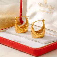 1 Pair Princess Preppy Style Artistic Geometric Plating Titanium Steel 18K Gold Plated Earrings main image 1