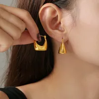 1 Pair Princess Preppy Style Artistic Geometric Plating Titanium Steel 18K Gold Plated Earrings main image 3