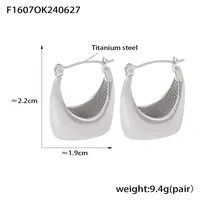 1 Pair Princess Preppy Style Artistic Geometric Plating Titanium Steel 18K Gold Plated Earrings sku image 2