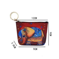 Ethnic Style Coin Purse Retro Coin Bag Large Bag Hanging Ornaments Coin Purse HD Color Printing Creative T-shaped Zipper Small Bag main image 4