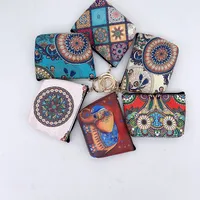 Ethnic Style Coin Purse Retro Coin Bag Large Bag Hanging Ornaments Coin Purse HD Color Printing Creative T-shaped Zipper Small Bag main image 3