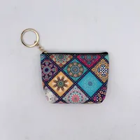 Ethnic Style Coin Purse Retro Coin Bag Large Bag Hanging Ornaments Coin Purse HD Color Printing Creative T-shaped Zipper Small Bag sku image 13