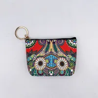 Ethnic Style Coin Purse Retro Coin Bag Large Bag Hanging Ornaments Coin Purse HD Color Printing Creative T-shaped Zipper Small Bag sku image 15