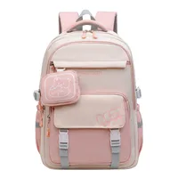 New Wholesale Schoolbag Primary School Student Schoolbag Burden Reduction Ridge Protection Shoulder Bag Small Fresh Schoolbag Junior Senior High School Student Schoolbag main image 3