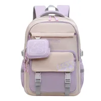 New Wholesale Schoolbag Primary School Student Schoolbag Burden Reduction Ridge Protection Shoulder Bag Small Fresh Schoolbag Junior Senior High School Student Schoolbag sku image 4
