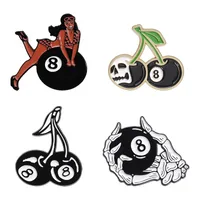 Casual Elegant Simple Style Number Cherry Alloy Stoving Varnish Unisex Brooches main image 5
