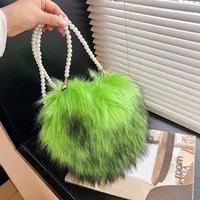 Women's Plush Solid Color Vintage Style Classic Style Heart-shaped Zipper Shoulder Bag Handbag Crossbody Bag sku image 4