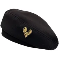 Love Beret Love 2025 Women Autumn And Winter New Woolen Hat Big Head Circumference Face Small main image 2