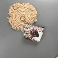 Ethnic Style Coin Purse Retro Coin Bag Large Bag Hanging Ornaments Coin Purse HD Color Printing Creative T-shaped Zipper Small Bag sku image 2