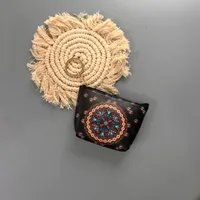 Ethnic Style Coin Purse Retro Coin Bag Large Bag Hanging Ornaments Coin Purse HD Color Printing Creative T-shaped Zipper Small Bag sku image 18