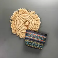 Ethnic Style Coin Purse Retro Coin Bag Large Bag Hanging Ornaments Coin Purse HD Color Printing Creative T-shaped Zipper Small Bag sku image 23