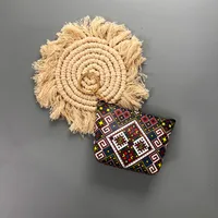Ethnic Style Coin Purse Retro Coin Bag Large Bag Hanging Ornaments Coin Purse HD Color Printing Creative T-shaped Zipper Small Bag sku image 6