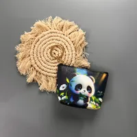 Ethnic Style Coin Purse Retro Coin Bag Large Bag Hanging Ornaments Coin Purse HD Color Printing Creative T-shaped Zipper Small Bag sku image 26