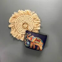 Ethnic Style Coin Purse Retro Coin Bag Large Bag Hanging Ornaments Coin Purse HD Color Printing Creative T-shaped Zipper Small Bag sku image 8