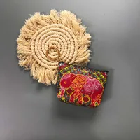 Ethnic Style Coin Purse Retro Coin Bag Large Bag Hanging Ornaments Coin Purse HD Color Printing Creative T-shaped Zipper Small Bag sku image 10