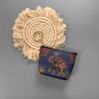 Ethnic Style Coin Purse Retro Coin Bag Large Bag Hanging Ornaments Coin Purse HD Color Printing Creative T-shaped Zipper Small Bag sku image 33