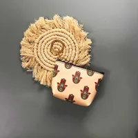 Ethnic Style Coin Purse Retro Coin Bag Large Bag Hanging Ornaments Coin Purse HD Color Printing Creative T-shaped Zipper Small Bag sku image 34