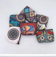 Ethnic Style Coin Purse Retro Coin Bag Large Bag Hanging Ornaments Coin Purse HD Color Printing Creative T-shaped Zipper Small Bag sku image 39
