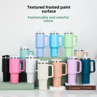 40oz Handle Car Cup 304 Stainless Steel Insulation Cold Ice Cup With Handle Straw Car Cup main image 2